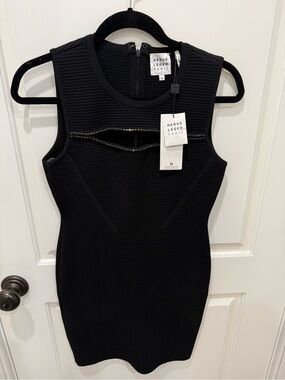 Hervé Léger Black Sleeveless Mini Dress